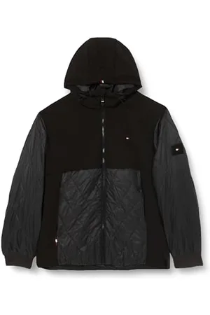 Tommy Hilfiger Giacca Uomo Cl Mix Hooded Jacket Giacca da Mezza Stagione, (Black), S