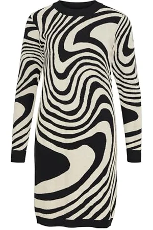 Object Objray L/S Knit Dress AOP Noos Abito Lavorato a Magli, , M Donna