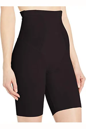 Maidenform Firm Foundations - Hi-waist Thigh Slimmer Donna Pantaloncini, (Black), XXL