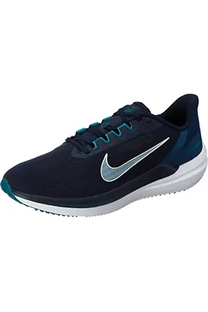 Nike Air Winflo 9, Sneaker Uomo, Obsidian/Barely Green-Valerian Blue, 45.5 EU