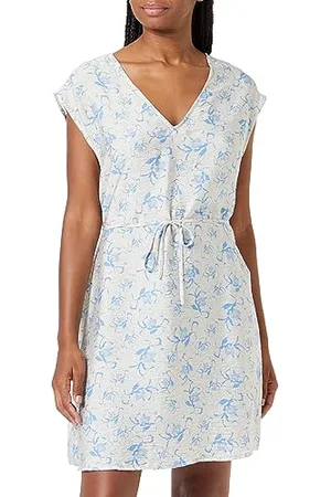 VERO MODA Vmiris S/L V-neck Short Dress Wvn Noos, Vestito Estivo Donna, (Birch/Aop - Blue Iris), XS