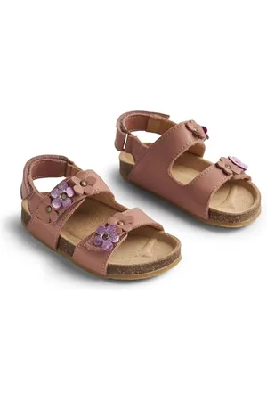 WHEAT Zehenfreie Kork-Sandale Clara mit Blumen-Unisex-Echtes Leder, Scarpe per Chi Inizia a Camminare Bambini, , 34 EU
