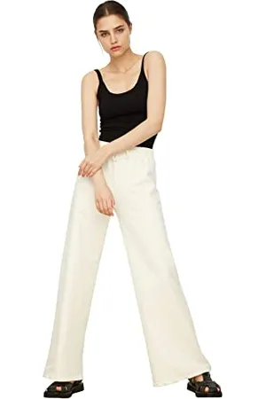 Trendyol EKRU Wide Leg Sports fine Tracksuit Pantaloni della Tuta, , M da Donna
