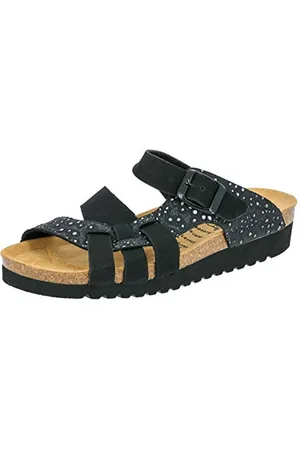 LICO Bioline Noble, Pantofole A Collo Basso Unisex Adulto, Nero Schwarz, 42 EU