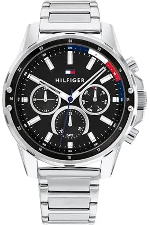 Tommy Hilfiger Orologio Analogico Multifunzione al Quarzo da Uomo con Cinturino in Acciaio Inossidabile Argentato - 1791936