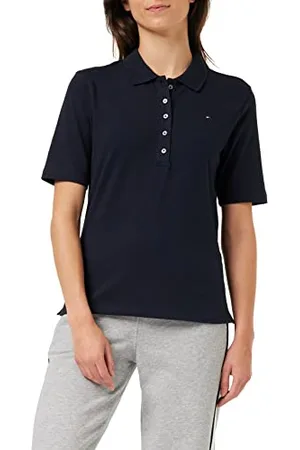 Tommy Hilfiger Maglietta Polo Maniche Corte Donna 1985 Pique Polo Regular Fit, Blu (Desert Sky), S