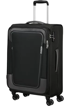 American Tourister Pulsonic - Spinner M, Valuta espandibile, 68 cm, 64/74 L, (Asphalt Black)