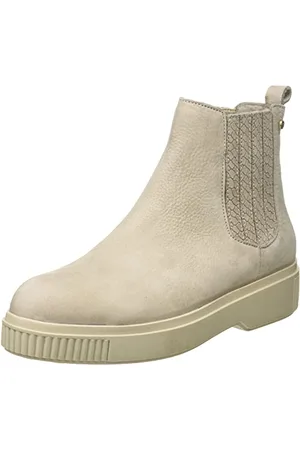 Fred de la Bretoniere Frs1178, Chelsea FRS1178-Stivale in Pelle Nabuk Donna, Grigio Chiaro, 42 EU