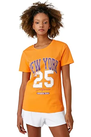 Koton Varsity Crew Neck Maglietta a Maniche Corte T-Shirt, (229), M Donna