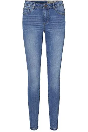 VERO MODA Vmtanya Mr S Piping Jeans Vi349 Noos Skinny, (Medium Blue Denim Medium Blue Denim), 38W / 32L Donna