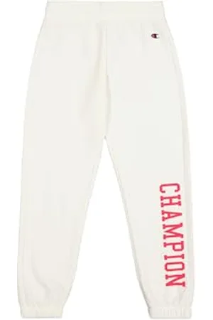 Champion Legacy Graphic Shop G (405027) -Ultra-Light Soft Compact Powerblend Fleece Elastic Cuff Pantaloni da Tuta, (STR), 5-6 Anni Bambina