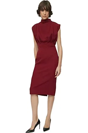 Trendyol Abito con Colletto Nero Vestito, , 48 Donna