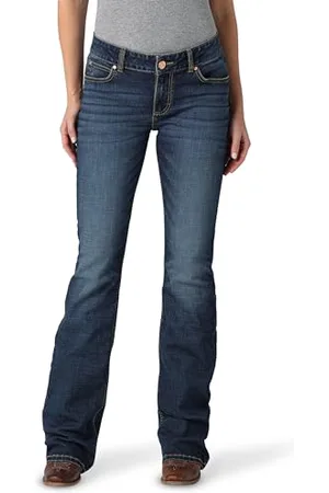 Wrangler Jeans in Stile rétro a Vita Media, Elasticizzati Bootcut - Blu - 0W x 34L