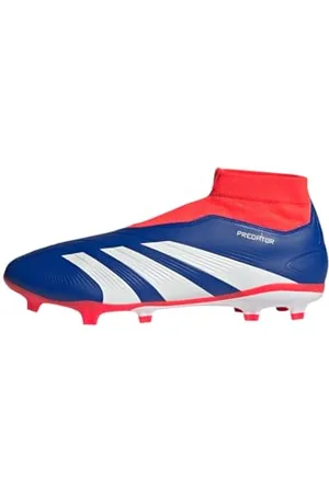 adidas Predator League Laceless Football Boots Firm Ground, Scarpe da Calcio Unisex-Adulto, Lucid Blue/Cloud White/Solar Red, 42 EU