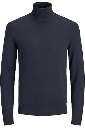 JACK & JONES Jjeemil Knit Roll Neck Noos Dolcevita, (Navy Blazer Navy Blazer), Small Uomo