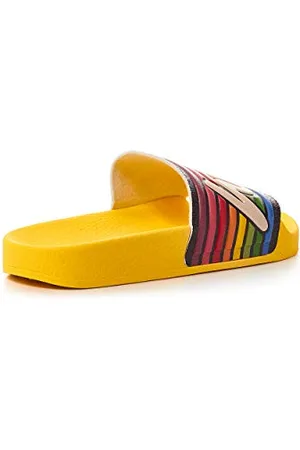 THE WHITE BRAND Old School, Sandali Punta Aperta Unisex-Bambini, Giallo (Yellow Yellow), 34 EU