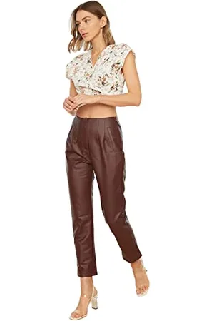 Trendyol Pantaloni da Donna a Vita Alta, Gamba Dritta, vestibilità Regolare, , 66