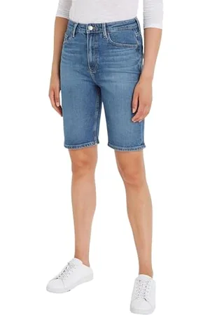 Tommy Hilfiger Pantaloncini in Jeans Donna Slim Vita Alta, Blu (Mel), 24W