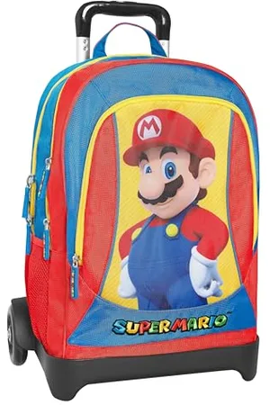 FRANCO COSIMO PANINI SUPER MARIO - Zaino Scuola Ufficiale Super Mario, Zaino Bambini, 2 Ampi Spazi Centrali, Tasche Frontali e Laterali, Spallacci Regolabili e Imbottiti, Schienale Imbottito, 32 x 43H x 23, 31 L