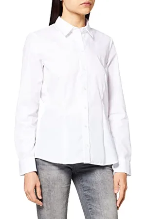 Seidensticker Regular Fit Manica lunga Camicetta Donna, (White 1), 48 (Taglia produttore: 22)
