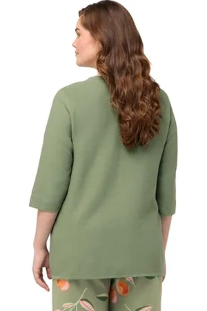 Ulla Popken Short Feminin Cardigan with Button Panel Maglione, , 56-58 Donna