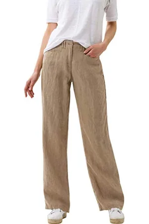 Brax Style Farina Pure Linen Pantaloni, (Toffee), 31W / 32L Donna