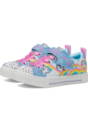 Skechers Twinkle Toes, Sneaker, Blue Synthetic/Multi Trim, 37.5 EU