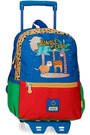 Enso Jungle Club Zaino scuola con carrello 25 x 32 x 12 cm Poliestere 9,6 L, , Zaino scolastico con carrello