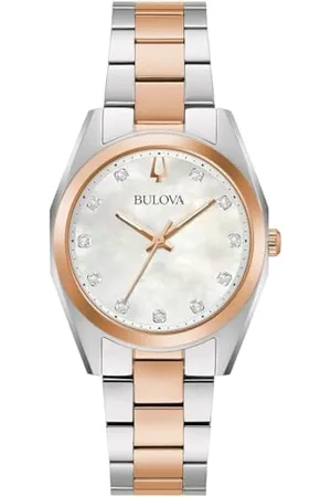 BULOVA Orologio Analogico al Quarzo Donna con Cinturino in Acciaio Inossidabile 98P207