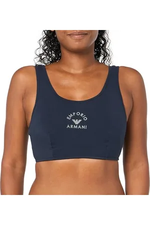 Emporio Armani Stretch Cotton Studs Logoband Bralette, Reggiseno Donna, (Marine), L