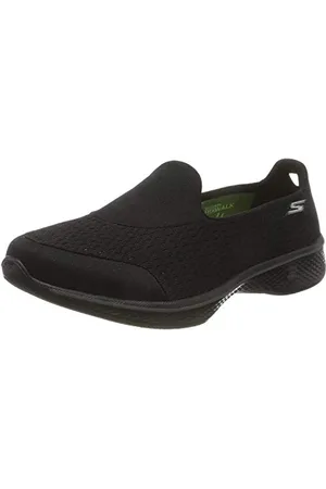 Skechers Women Go Walk 4 - Pursuit Slip On Trainers, Black (Black Textile/Trim Bbk), 4.5 UK (37.5 EU)