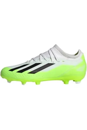 adidas X Crazyfast.3 Firm Ground Boots, Scarpe da Calcio, Cloud White/Core Black/Lucid Lemon, 28 EU