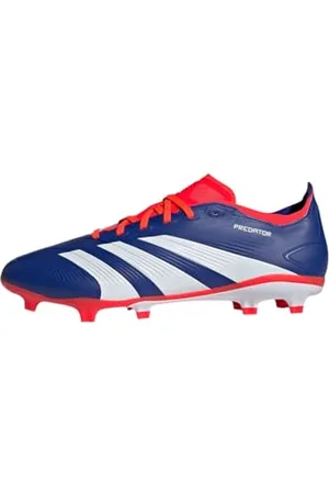 adidas Predator League Football Boots Firm Ground, Scarpe da Calcio Unisex-Adulto, Lucid Blue/Cloud White/Solar Red, 38 EU