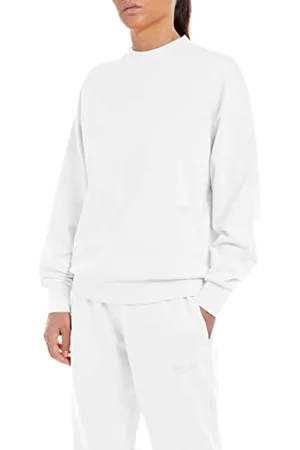 Replay Felpa Donna Second Life in 100% Cotone, Bianco (White 001), S
