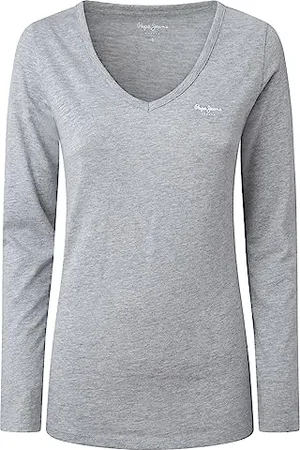 Pepe Jeans Corine L/S, T-Shirt Donna, (Grey Marl),S