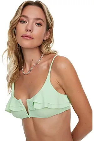 Trendyol Top Bikini da Donna in Tessuto a Balconcino vestibilità Regolare Costumi da Bagno, , 48