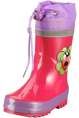 Playshoes Stivali di Gomma Unisex - Bambini e ragazzi, Rosa (Scarabeo Fortunato), 24/25 EU