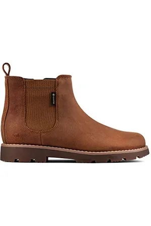 Clarks Heathseagtxk, Stivali Chelsea, Pelle Marrone Chiaro, 33 EU