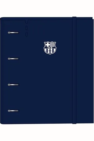 Safta F.C. Barcellona - Carpeblock con 4 anelli da 35 mm, con ricambio, con 100 fogli A4, ideale per bambini di diverse età, confortevole e versatile, qualità e resistenza, 27 x 4 x 32 cm, blu