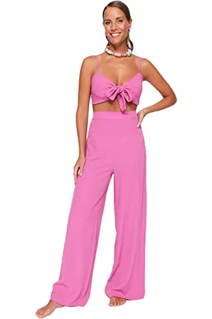 Trendyol Set di Due Pezzi in Tessuto Tinta Unita da Donna Camicia, , 66