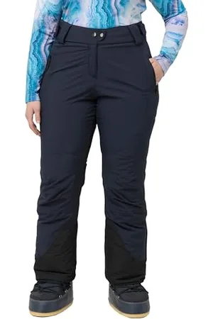 Ulla Popken Pantaloni Funzionali da Sci, Impermeabili, Tinta Unita, , 56 Donna