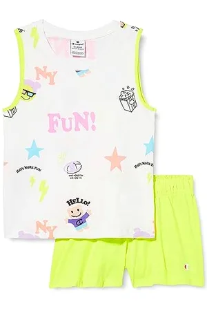 Champion Legacy Fun Club-all-Over-Tank Top & Shorts Completo, , 5-6 Anni Bambine e Ragazze