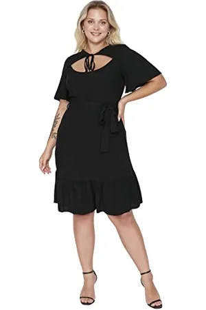 Trendyol Midi Standard Regular Plus Size Dress Vestito, , 76 Donna