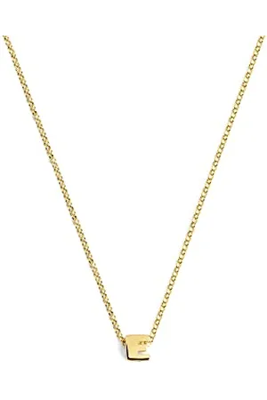 SINGULARU Collana Personalizzata Single Letter. Pendente in Argento Sterling 925 con Finitura Placcata 18Kt. Catena Taglia Unica. Gioielli da Donna. Lettera E