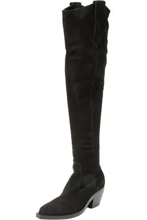 Pinko Strauss TEXANO CUISSARD Suede, Stivali Western Donna, Z99_Nero Limousine, 41 EU