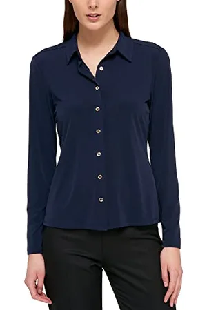 Tommy Hilfiger Long Sleeve Knit Collared Button Front Top Camicia Down, , L Donna
