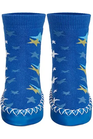 Playshoes Pantofole da Cottage Unisex - Bambini e ragazzi, Blu (Stelle Blu), 27/30 EU