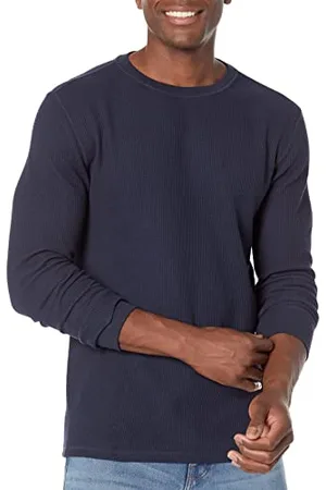 Amazon Camicia a Nido D’Ape a Maniche Lunghe Slim Uomo, , XS