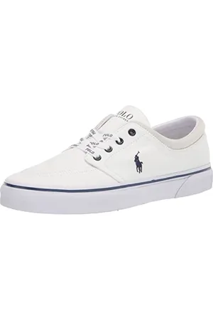 Ralph Lauren Faxon X, Scarpe da Ginnastica Uomo, Bianco/Newport Navy Pp, 46 EU