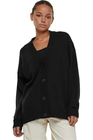 Urban classics Ladies Big Oversized Cardigan Maglione, Black, XL Donna